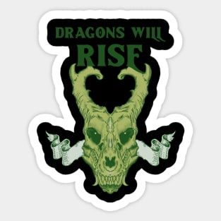 Dragons Will Rise - Green Dragon Sticker